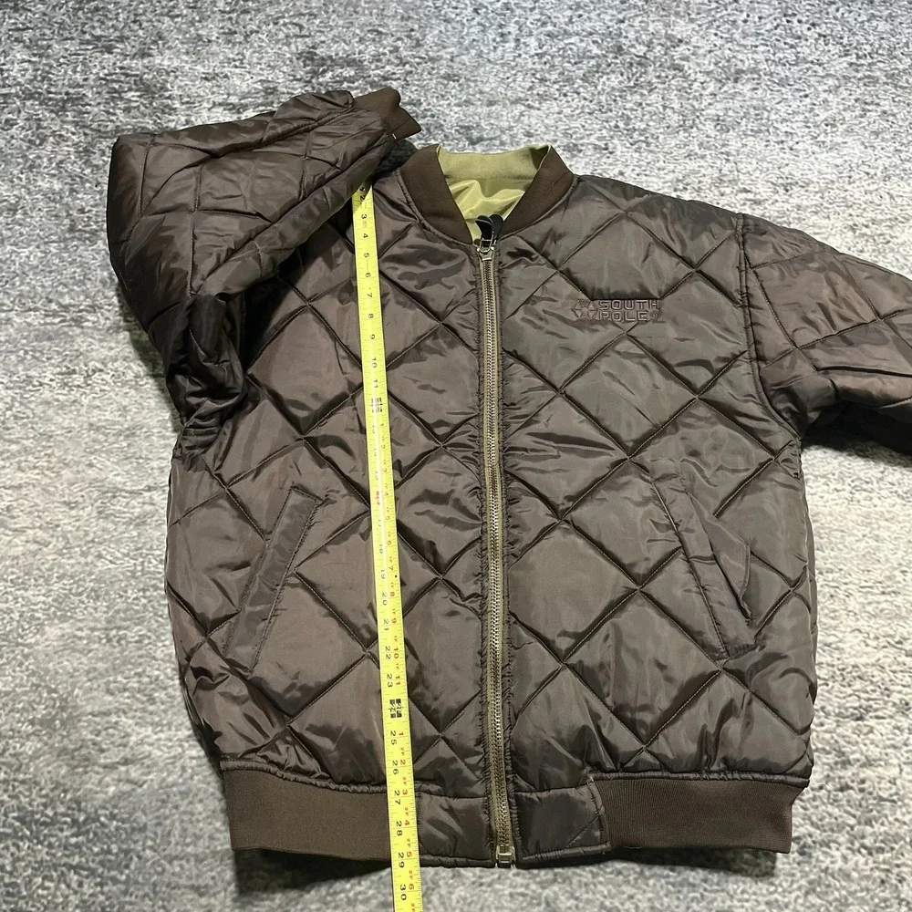 NWT‎ Vintage Southpole Bomber Jacket Reversible Mens XL Green Brown Y2K